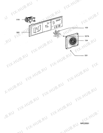 Взрыв-схема плиты (духовки) Faure FM608W1   FAE C.MP.F - Схема узла Hot air equipment